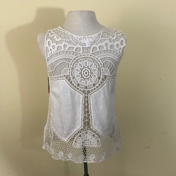 Xhilaration Boho Cream Crochet Top, NWT, XS - Picture 2 of 4